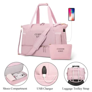 Custom Luxury Oxford Zipper Carry Travel Bags Men Women High Quality Promotional Weekend Overnight Baggage Travel Organizer Bag