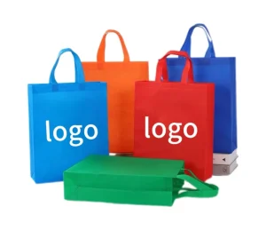 Custom Made Non Woven Supermarket Grocery Handbags Recyclable and Eco Friendly with Logo Printing for Wine Publicity