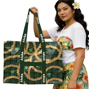 Custom Made Recyclable Waterproof Woven PP Large Size Tote Bag Hawaii Lei Folding Supermarket Shopping Bag Letter for Gift