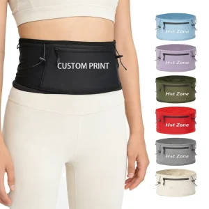Custom Marathon Elastic Stretchable Running Belt City Jogging Sporty Men Women Hydration Waist Belt Fanny Pack Bag for Sport