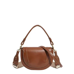 Custom Material PU Leather Small Ladies Purse Handbags Cute Saddle Bag Portable Luxury Trendy Underarm Women Shoulder Bags
