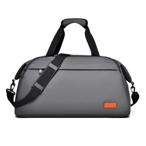 Custom Men’s Large Capacity PU Gym Duffle Bag for Business & Sports Fashionable Waterproof Travel Bag with Zipper Closure