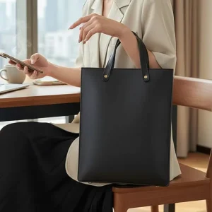 Custom Name Laptop Tote Bag PU Leather Work Handbag Large Capacity Office Purse Document Holder Personalized Gift For Women