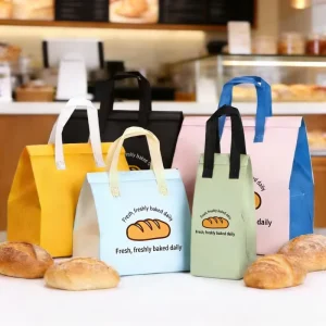 Custom Non Woven Aluminum Foil Reusable To Go Bag Insulated Take Out Bag Lunch Laminated Waterproof Cooler Bags