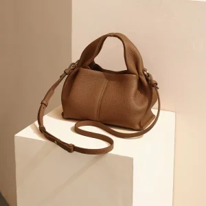 Custom OEM New Female Chic Design Luxury Handbags High Quality Full Grain Genuine Leather Shoulder Bags for Women