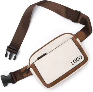 Custom Outdoor Crossbody Mobile Phone Vegan PU Leather Letter Zipper Waterproof Fanny Pack Waist Belt Bag