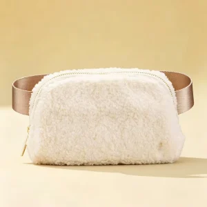 Custom Outdoor Travel Hip Chest Crossbody Bumbag Waist Fleece Belt Bag Furry Fanny Pack for Women