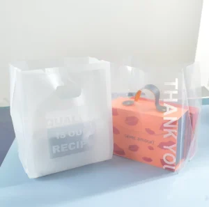 Custom PE Plastic Bags Logo Recyclable for Side Gusset Die Cut Handle T shirts Shopping Bags Business Promotion