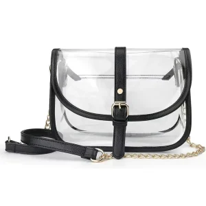 Custom PVC Women’s Shoulder Bags Clear Bag Stadium Approval Waterproof Handbag for Travel Fashion Transparent Crossbody Bag