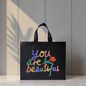 Custom Packaging Non-Woven Tote Bag with Logo High Capacity Convenient Grocery Exhibition Use