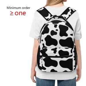 Custom Patterned Student Backpacks Large Capacity Waterproof Polyester Bags Zipper Computer Interlayer Curved Shoulder Straps