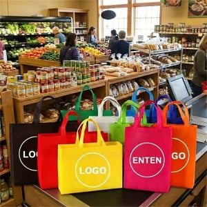 Custom Personalized Folding Reusable Laminated Eco Non Woven Packaging Tote Shopping Bag with Logo