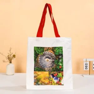 Custom Plain Blank Sublimation Cloth Cotton Canvas Tote Bag with Custom Printed Logo