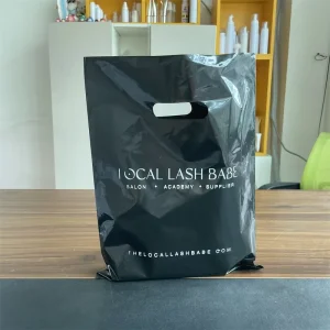 Custom Plastic Merchandise Retail Bags LDPE Die Cut Patch Handle Shopping Bag Custom Printed Logo Plastic Packaging Bag