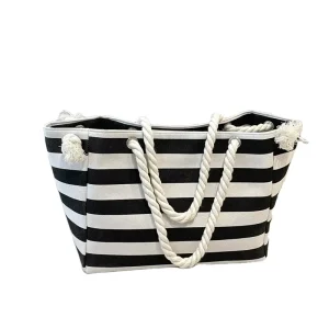 Custom Portable Extra Large Beach Tote Bag Canvas Summer Resort Sand-proof Beach Bag with Zipper