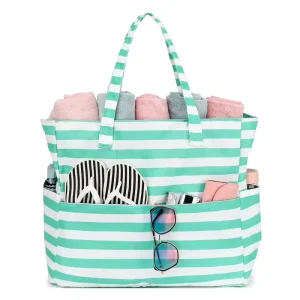 Custom Portable Large Beach Tote Bag Waterproof Sand proof Beach Bag with Zipper Beach Bag for Women