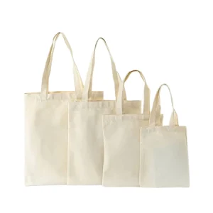 Custom Print Logo Heat Transfer Printed Fashion Reusable Shopping Bags White Blank Cotton Canvas Tote Bag