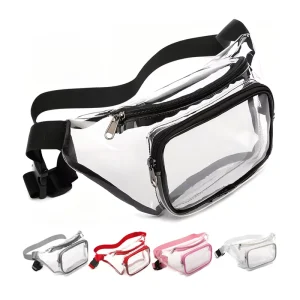 Custom Print Logo Outdoor Sport Running CrossBody Chest Bag Clear Pvc Waterproof Fanny Pack Waist Belt Bag Unisex