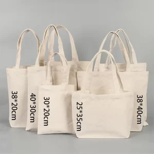 Custom Print Logo Reusable Shopping Bags Cotton Canvas Tote Bag