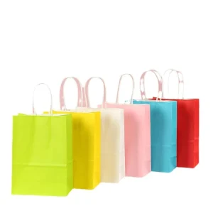 Custom Printed Biodegradable Gift Shopping Bags with Handle Shopping Gift Carry Paper Bags