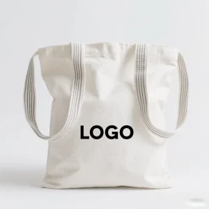 Custom Printed Cute Women’s Canvas Tote Bag with Ribbon Rope Handles Zipper Closure for Shipping Gift Bag