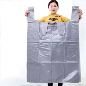 Custom Printed Disposable White T Shirt Shopping Bags with Supermarket Food Use Manufactured Poly T Shirt Bag Custom Bags Bag