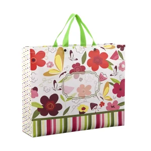 Custom Printed Food Grade Reusable Recyclable Non Woven Tote Bags with Logo Handle for Cookie Packaging