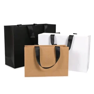 Custom Printed Kraft Paper Shopping Gift Bags Handbags High Quality Eco Friendly Recyclable Packaging Garment Bag Cosmetics Bags
