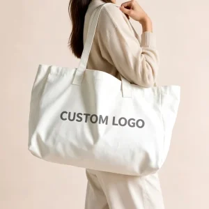 Custom Printed Logo Heavy-Duty Thick Canvas Beach Tote Boat Bag Travel Bag Weekender Giant Grocery Oversized Canvas Shopping Bag