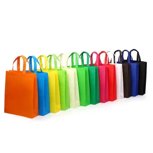 Custom Printed Logo Recyclable Fabric Non Woven Tote Bags with Customized Colors Promotional Use Shoulder Strap
