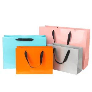 Custom Printed Luxury Kraft Paper Shopping Bags with Eco Friendly Design Recyclable Custom Logo for Clothing Stores