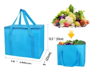 Custom Printed Non Woven Aluminum Foil Insulated Cooler Bag Zipper Hand Tote Keep Hot Cold for Food Beverage Delivery Shipping