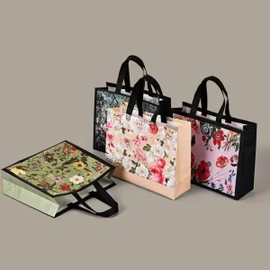 Custom Printed Reusable Laminated Non Woven Shopping Bag Eco Friendly Grocery Tote Bag with Handle