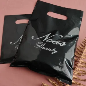 Custom Printed White Die Cut Plastic Handle Bag Apparel HDPE Foldable Carry Bag Large Plastic Shopping Bags