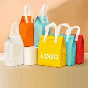 Custom Printed logo Take Away Fast Food Custom Printed Logo Non-Woven Cooler Bag Insulated Thermal Takeaway Lunch Food