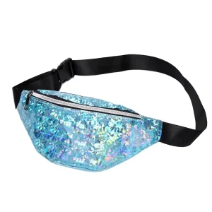 Custom Printing Bling Holographic Fanny Pack Outdoor Sport Girls Women Sequins Bum Belt Bag Laser Glitter Waist Bag