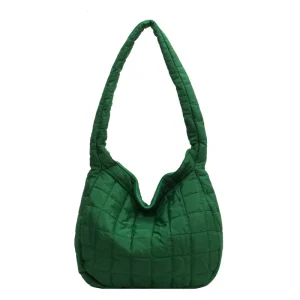 Custom Puffer Tote Bag Soft Puffy Bags for Women Light Winter Down Cotton Padded Quilted Tote Bag Shoulder Handbag Purse