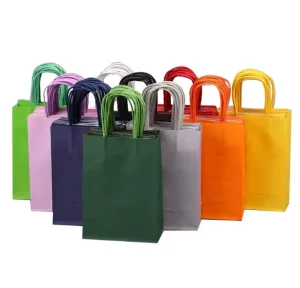 Custom Recyclable Brown Kraft Paper Bags with Handle for Shopping Milk Packaging Screen Printing Custom Logo