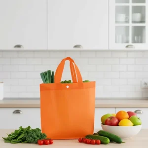 Custom Recyclable Eco friendly Tote Bags with Vest Handle Spunbonded Non Woven Fabric for Clothing