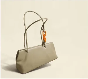 Custom Retro Texture Leather Purses Girls Shoulder Bag Ladies Pure Color Armpit Bag Two Handles for Summer Fashion
