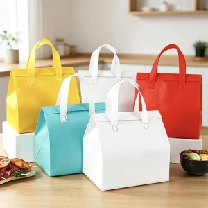 Custom Reusable Eco Friendly Non Woven Heat Seal Gravure Printed Moisture Proof Delivery Cooler Bag for Milk Supermarket