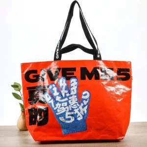 Custom Reusable Grocery Shopping Bag Bopp Laminated Recycled PP Woven Bag With Logo Printed