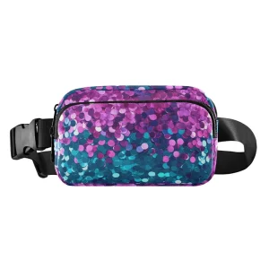 Custom Shiny Nylon Zipper Waterproof Carry Adjustable Shoulder Strap Sports Fanny Pack Waist Bag Outdoor Sports