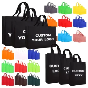 Custom Shopping Bags logo Printed Woven Shopping Bag Personalized Luxury Handbags for Women