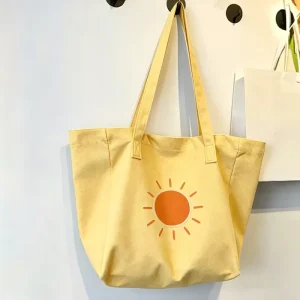 Custom Slogan Ladies Tote Bags With Multi function Pocket