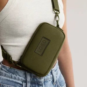 Custom Small Quilted Neoprene Crossbody Bag Adjustable Shoulder Straps with LOGO Waterproof Man and Women’s Mobile Phone Bag
