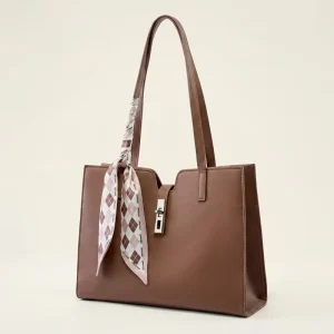 Custom Smooth Leather Tote Bags for Women Vintage Large Capacity Laptop Lifestyle Bags Work Travel Manufacture OEM
