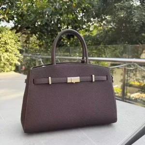 Custom Solid Color Women Handbags PU Leather 32cm Tote Bags Simple Design Lychee Pattern Shoulder Bags Young Lady Crossbody Bag