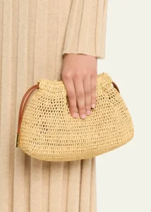 Custom Summer Straw Woven Drawstring Bucket Bag Raffia Crossbody Shoulder Bag for Women