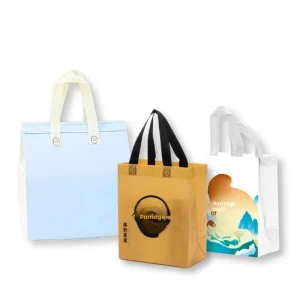 Custom Thickened Aluminum Foil Coated Non Woven Laminated Tote Bag Oil Water Proof Food Grade Material Custom Logo for Takeout